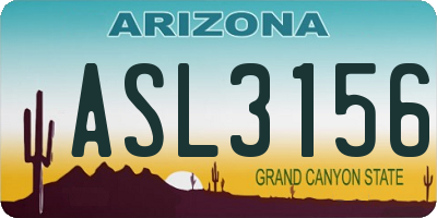 AZ license plate ASL3156