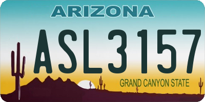 AZ license plate ASL3157
