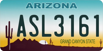 AZ license plate ASL3161