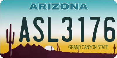 AZ license plate ASL3176