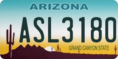 AZ license plate ASL3180