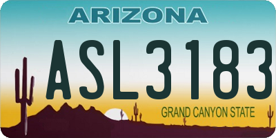 AZ license plate ASL3183