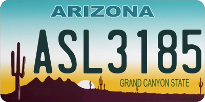 AZ license plate ASL3185