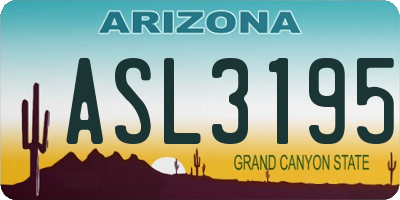 AZ license plate ASL3195