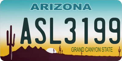 AZ license plate ASL3199