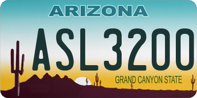 AZ license plate ASL3200