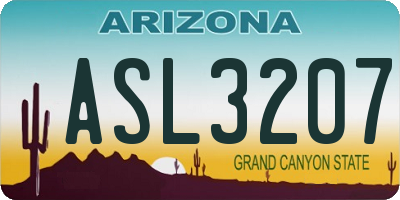 AZ license plate ASL3207