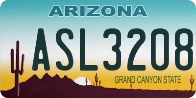 AZ license plate ASL3208