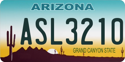 AZ license plate ASL3210