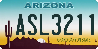 AZ license plate ASL3211