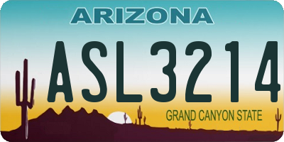 AZ license plate ASL3214