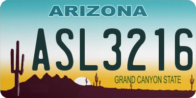 AZ license plate ASL3216