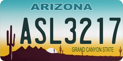 AZ license plate ASL3217