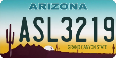 AZ license plate ASL3219