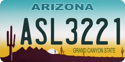 AZ license plate ASL3221