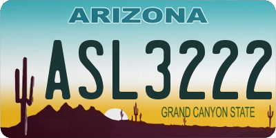 AZ license plate ASL3222