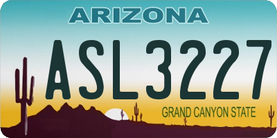 AZ license plate ASL3227