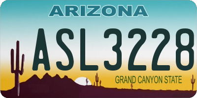 AZ license plate ASL3228