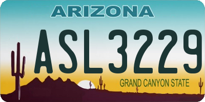 AZ license plate ASL3229