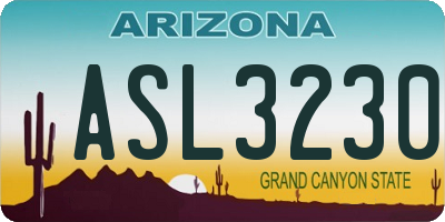 AZ license plate ASL3230