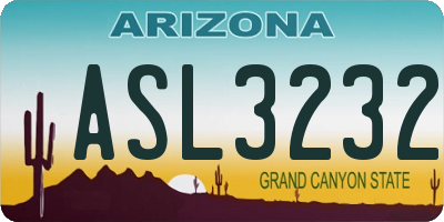 AZ license plate ASL3232