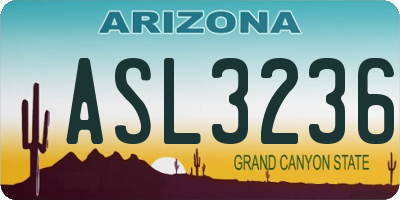 AZ license plate ASL3236