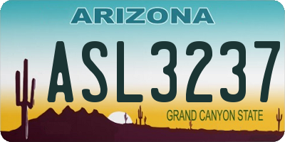 AZ license plate ASL3237