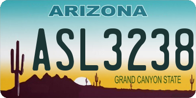 AZ license plate ASL3238