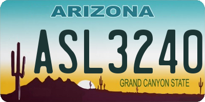 AZ license plate ASL3240