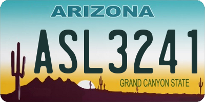 AZ license plate ASL3241