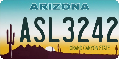 AZ license plate ASL3242