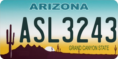 AZ license plate ASL3243