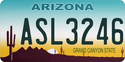 AZ license plate ASL3246