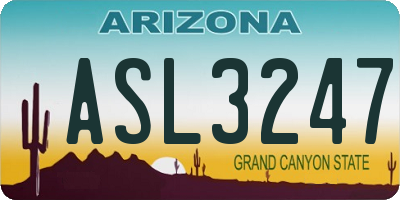 AZ license plate ASL3247