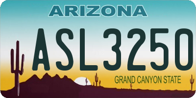 AZ license plate ASL3250