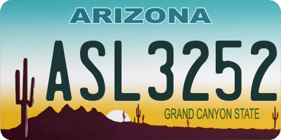 AZ license plate ASL3252