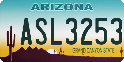 AZ license plate ASL3253