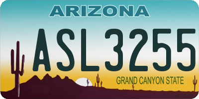 AZ license plate ASL3255