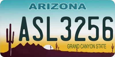 AZ license plate ASL3256
