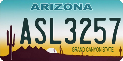 AZ license plate ASL3257