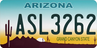 AZ license plate ASL3262