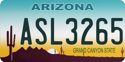 AZ license plate ASL3265