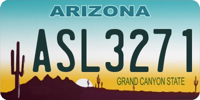 AZ license plate ASL3271