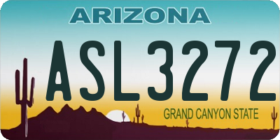 AZ license plate ASL3272