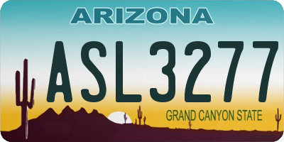 AZ license plate ASL3277