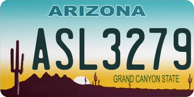 AZ license plate ASL3279