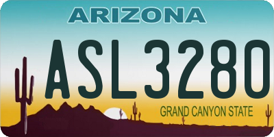 AZ license plate ASL3280