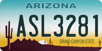 AZ license plate ASL3281