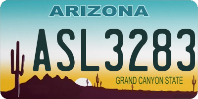 AZ license plate ASL3283