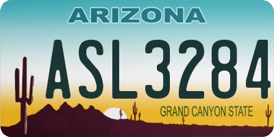 AZ license plate ASL3284